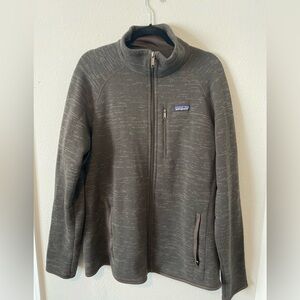 XL Patagonia Men's Zip-Up Sweater in DARK Brown ( appears black) barely worn